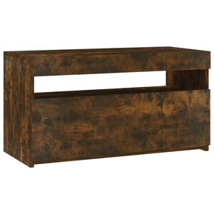 vidaXL Szafka pod TV z oświetleniem LED, przydymiony dąb, 75x35x40 cm