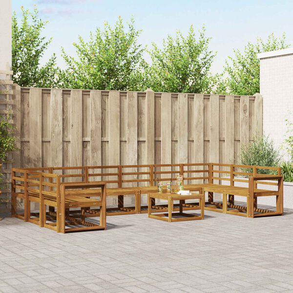 vidaXL Zestaw sof na zewnątrz 11 pcs Naturalny Lite Drewno Akacji