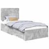 vidaXL Ramka ł&oacute;żka Betonowy szary 70 x 190 cm Drewno inżynieryjne