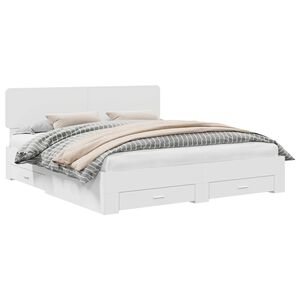 vidaXL Ramka ł&oacute;żka Biały 200 x 200 cm Materiał drewnopochodny