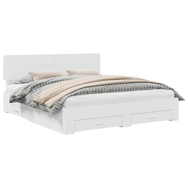 vidaXL Ramka ł&oacute;żka Biały 200 x 200 cm Materiał drewnopochodny