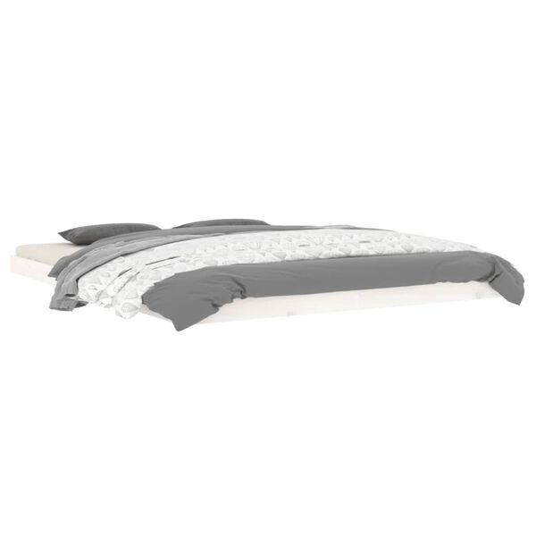 vidaXL Rama ł&oacute;żka, biała, 160 x 200 cm, lite drewno sosnowe