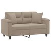 vidaXL 2-osobowa sofa z poduszkami, kolor taupe, 120 cm, mikrofibra