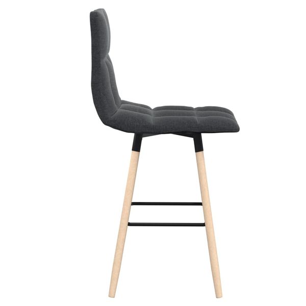 vidaXL Stołki barowe, 2 szt., ciemnoszare, tapicerowane tkaniną