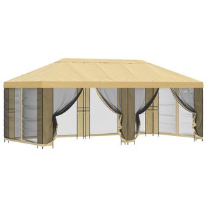 vidaXL Altana z bokami 6 x 3 m kremowy Poliester i Stal 190