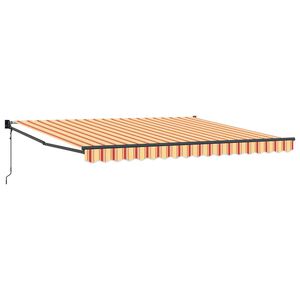 vidaXL Markiza wysuwana Ż&oacute;łty i pomarańczowy 400 &times; 300 cm