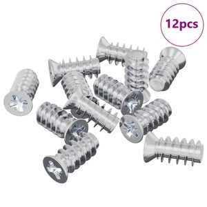vidaXL Śruba 12 pcs Srebrny M6 x 12 mm Żelazo