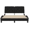 vidaXL Rama ł&oacute;żka bez materaca, czarna, 120x200 cm, obita tkaniną