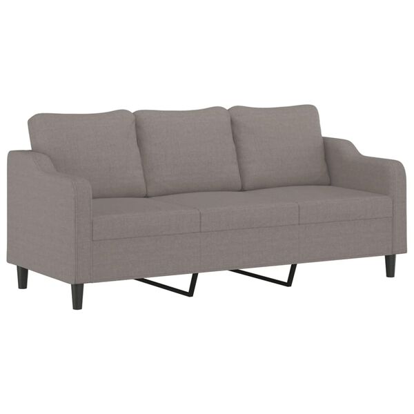 vidaXL 3-osobowa sofa z podnóżkiem, taupe, 180 cm, tkaniną