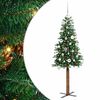 vidaXL Szczupła Choinka Zielony 150 cm PVC i lite drewno sosnowe