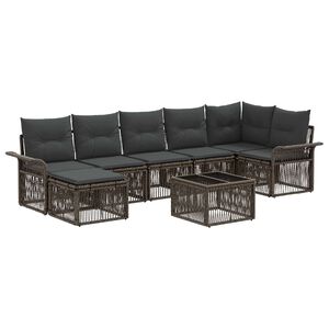 vidaXL Zestaw Sof na Ogr&oacute;d 8 pcs Szary polirattan