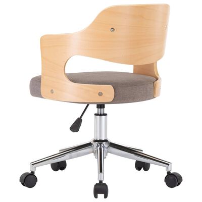 vidaXL Obrotowe krzesła stołowe, 6 szt., taupe, gięte drewno i tkanina