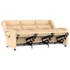 vidaXL Rozkładany fotel masujący, 3-os., kremowy, obity mikrofibrą