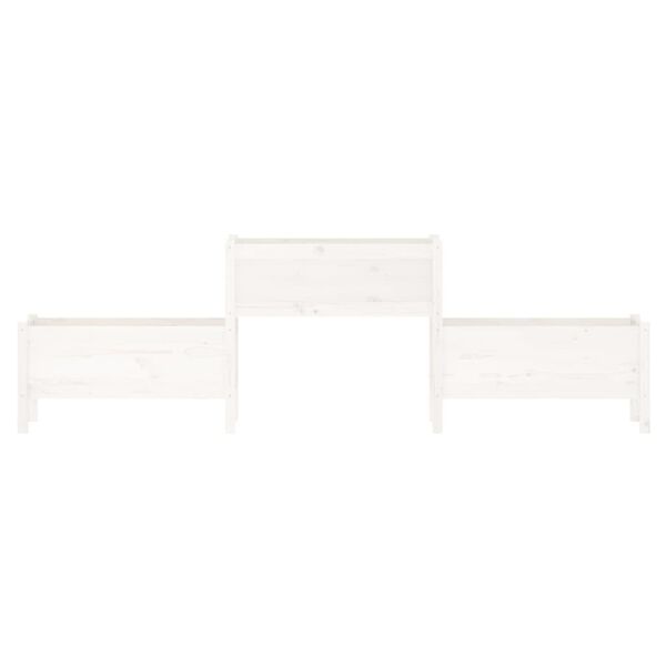 vidaXL Donica, biała, 245,5x44x75 cm, lite drewno sosnowe