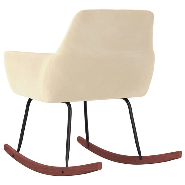 vidaXL Fotel bujany, kremowy, tapicerowany aksamitem