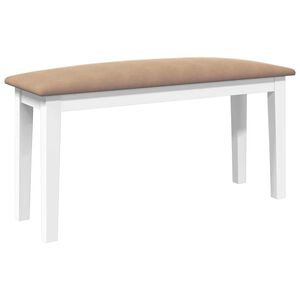 vidaXL Ławka 90 cm Biała lite drewno guma