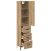 vidaXL Highboard z szufladą Dąb rzemieślniczy 34,5 x 34 x 180 cm