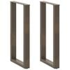 vidaXL Nogi do stołu barowego w kształcie litery U 2 szt. Naturalna stal 40x(90-91) cm Stal
