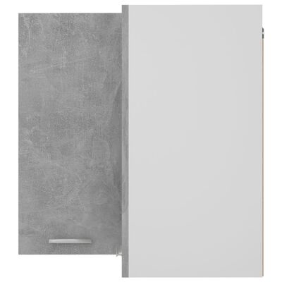 vidaXL Wisząca szafka narożna, szarość betonu, 57x57x60 cm, płyta