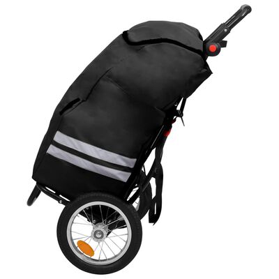 vidaXL Składana przyczepka rowerowa z torbą na zakupy, czarna