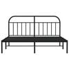 vidaXL Metalowa rama ł&oacute;żka z wezgłowiem, czarna, 183x213 cm