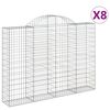 vidaXL Kosze gabionowe, 8 szt, 200x30x140/160 cm, galwanizowane żelazo