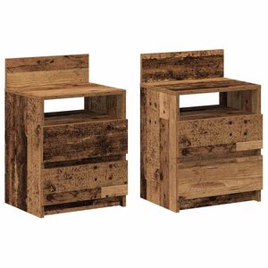 vidaXL Szafki nocne z 2 szufladami, 2 szt., stare drewno, 40x33x60 cm