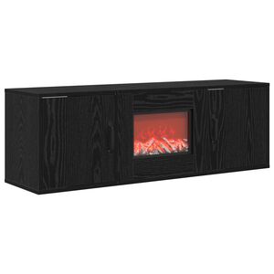 vidaXL Kominek elektryczny Czarny dąb 110 x 30 x 36,5 cm