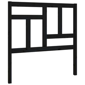 vidaXL Wezgłowie ł&oacute;żka, czarne, 95,5x4x100 cm, lite drewno sosnowe