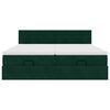 vidaXL Rama ł&oacute;żka otomana z materacami, zielona, 180x200 cm, aksamit