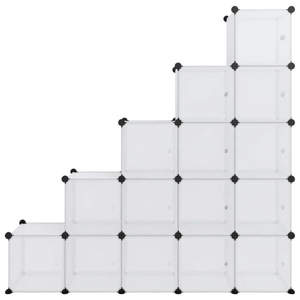 vidaXL Organizer do przechowywania kostek z 15 kostkami i drzwiczkami, przezroczysty PP