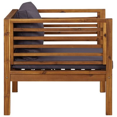 vidaXL Krzesło ogrodowe z ciemnoszarymi poduszkami, drewno akacjowe