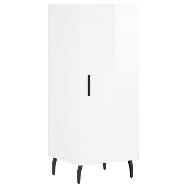 vidaXL Szafka, biała, połysk, 34,5x34x90 cm, materiał drewnopochodny