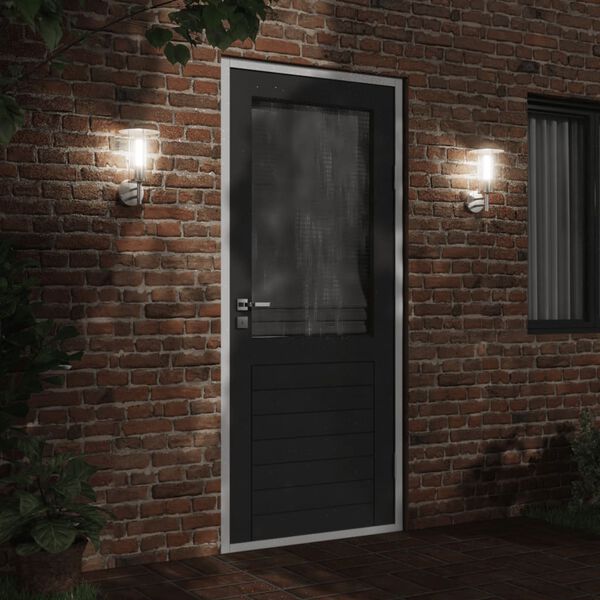 vidaXL Kinkiety zewnętrzne, 2 szt. srebrne, stal nierdzewna