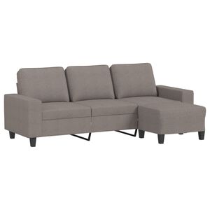 vidaXL 3-osobowa sofa z podn&oacute;żkiem, taupe, 180 cm, tkaniną