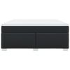 vidaXL Ł&oacute;żko kontynentalne z materacem, czarne, ekosk&oacute;ra 180x200 cm