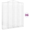 vidaXL Kosze gabionowe, 6 szt, 200x30x220/240 cm, galwanizowane żelazo