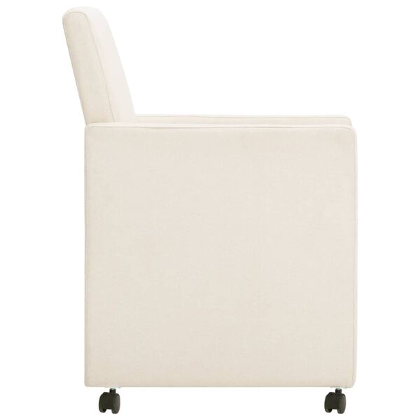 vidaXL Krzesła stołowe, 2 szt., kremowe, obite tkaniną