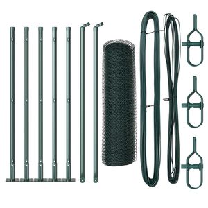 vidaXL Słupek ogrodzeniowy. Szary 10 x 0,6 m (siatka 13 mm) Stal i PVC