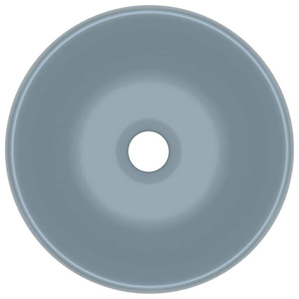 vidaXL Luksusowa, okrągła umywalka, matowy błękit, 40x15 cm, ceramika