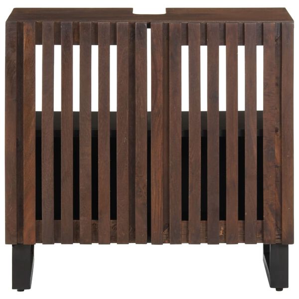 vidaXL Szafka pod umywalkę, 62x34x58 cm, brązowa, lite drewno mango