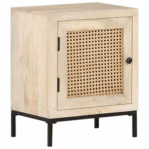 vidaXL Szafka nocna, 40x30x50 cm, drewno mango i naturalna trzcina