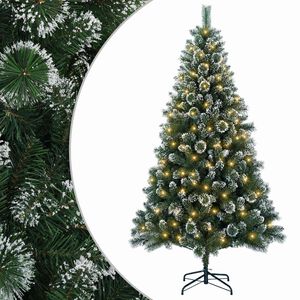 vidaXL Sztuczna choinka 120 cm 150 LED Ciepła biel PVC i Metal zielony