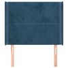 vidaXL Zagł&oacute;wek uszak, ciemnoniebieski, 83x16x118/128 cm, aksamit