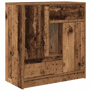 vidaXL Komoda z szufladami i drzwiami, stare drewno, 70,5x34x74,5 cm
