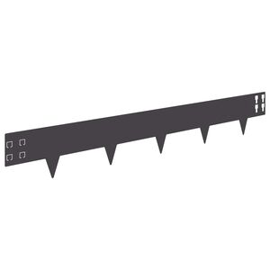 vidaXL Krawężnik do trawnika 30 szt. 100 x 15 cm Stal Czarny