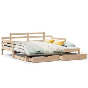 vidaXL Sofa rozsuwana z szufladami, bez materaca, 80x200 cm