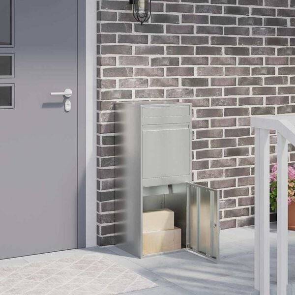 vidaXL Skrzynka na przesyłki z przechowywaniem Czarny 41 x 38 x 103 cm