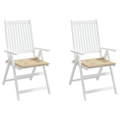 vidaXL Poduszki na krzesła ogrodowe, 2 szt., beżowe, 40x40x3 cm