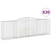 vidaXL Kosze gabionowe, 20 szt, 400x50x120/140cm, galwanizowane żelazo